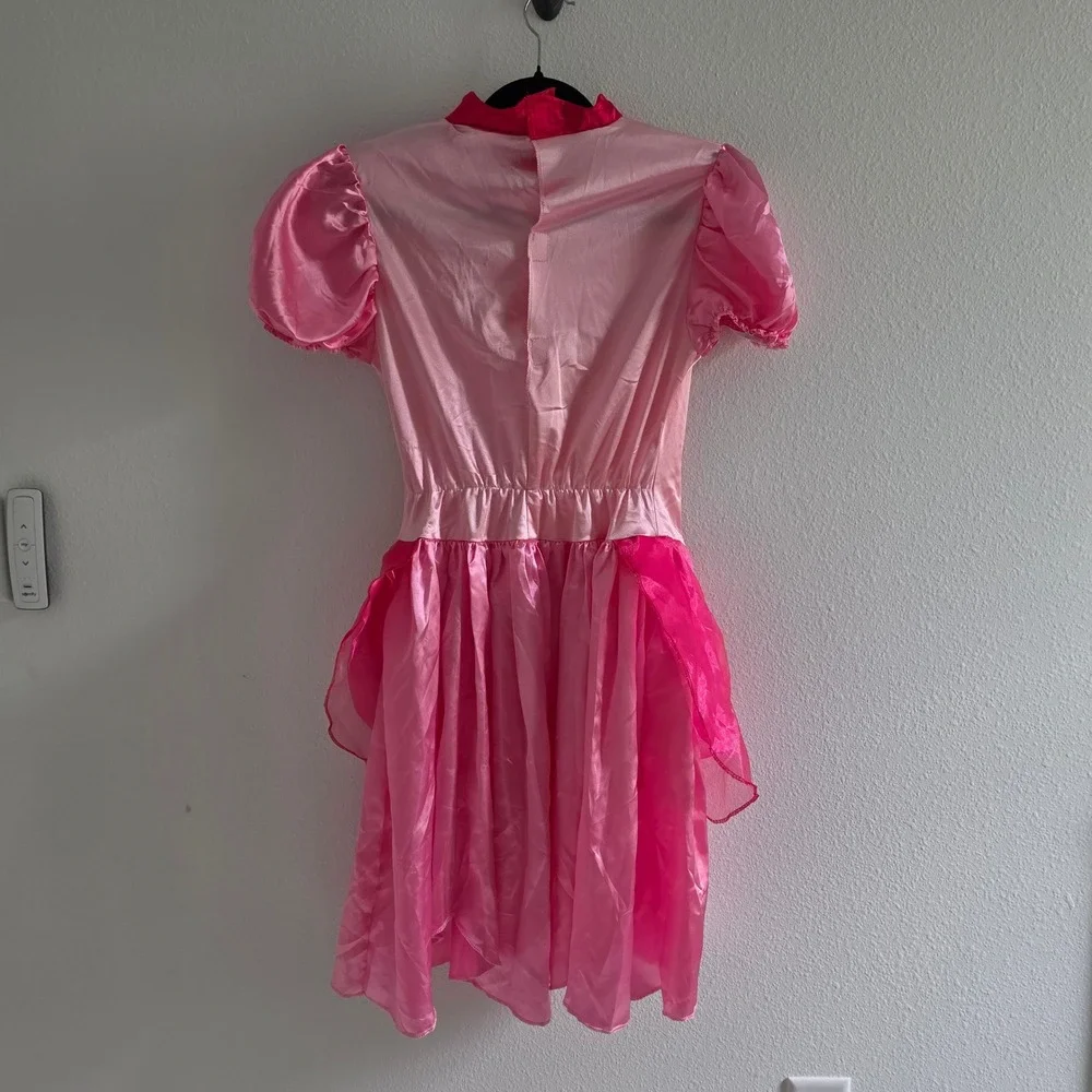 Nintendo Super Mario Princess Peach Costume Dress Pink Girls size Large 12-14